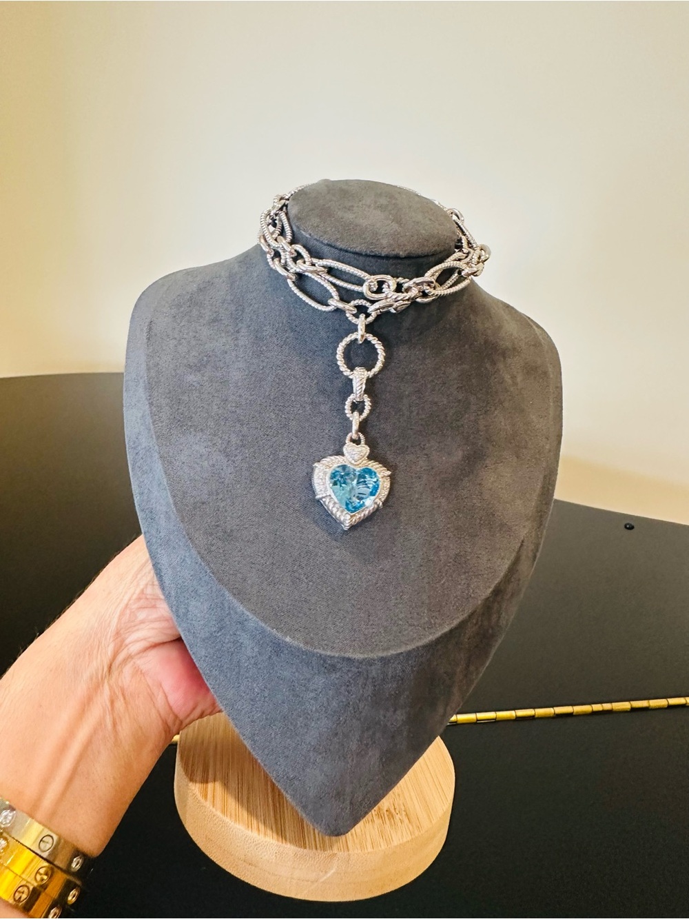 Judith Ripka Luxury Vintage Designer Couture Authentic Formal Silver Necklace - Picture 4 of 17